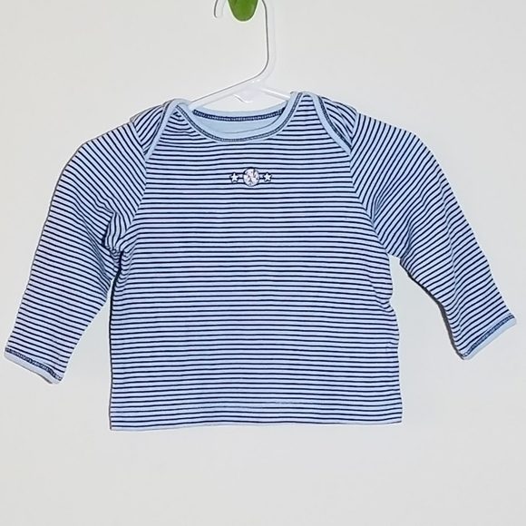 Little Me Striped Baseball Shirt 9m - Picture 1 of 4